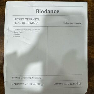 BIODANCE Hydro Cera-nol Real Deep Mask, Overnight Hydrogel Mask 4ct